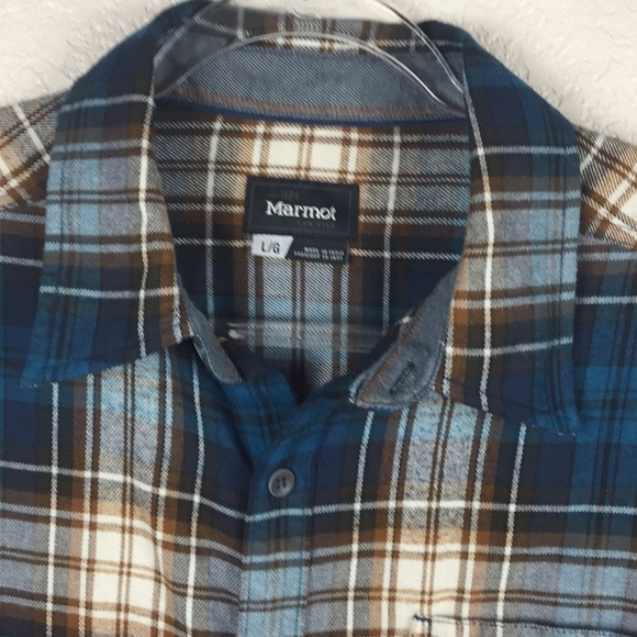 Marmot Other - Marmot For Life Blue Plaid Flannel L